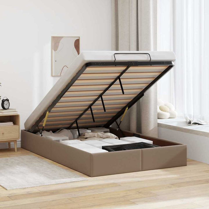 osmannisk sengeramme uden madras 120x190cm kunstlæder cappucino