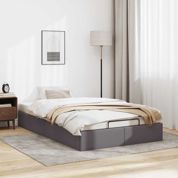 osmannisk sengeramme uden madras 120x200 cm kunstlæder grå