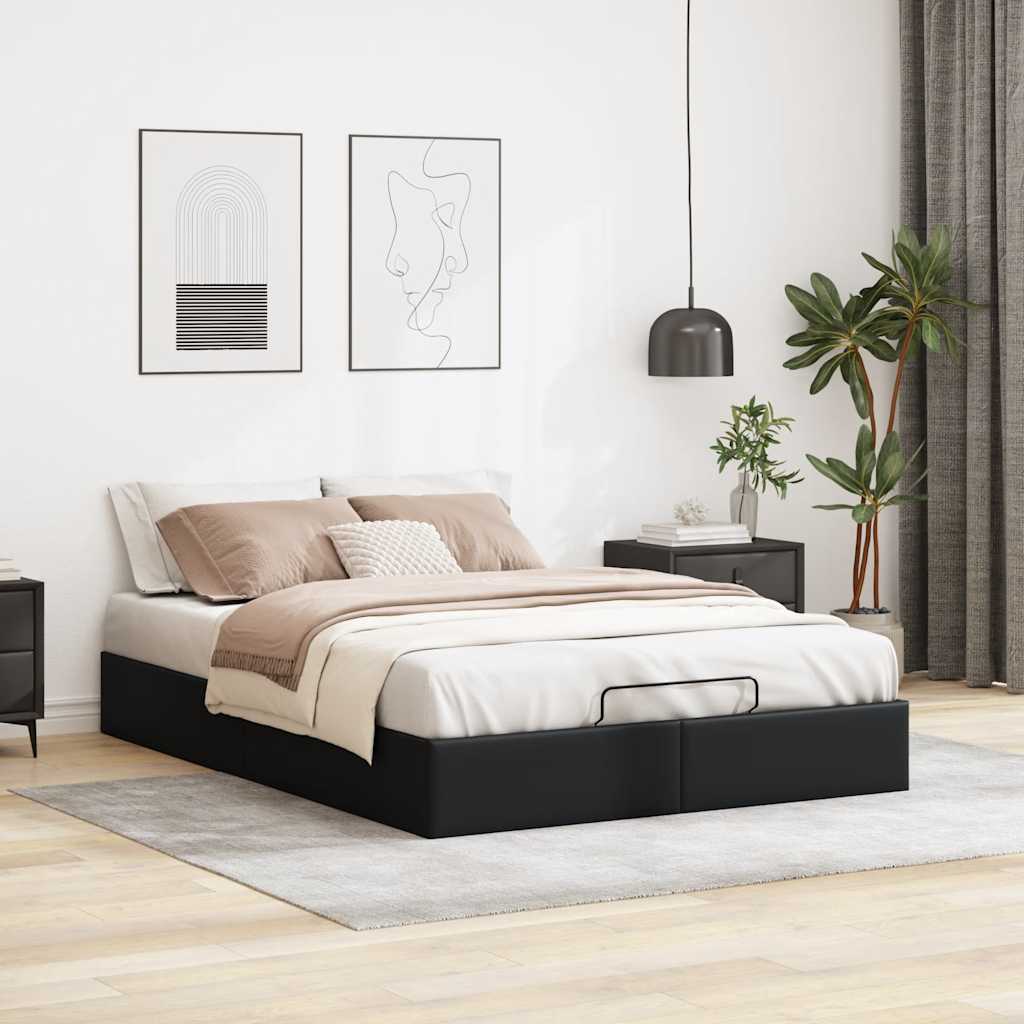 osmannisk sengeramme uden madras 140x190 cm kunstlæder sort