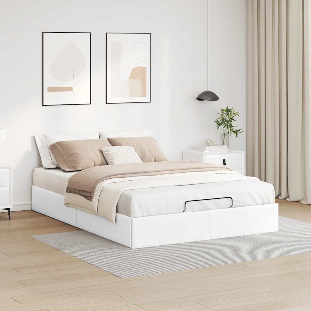 osmannisk sengeramme uden madras 140x190 cm kunstlæder hvid