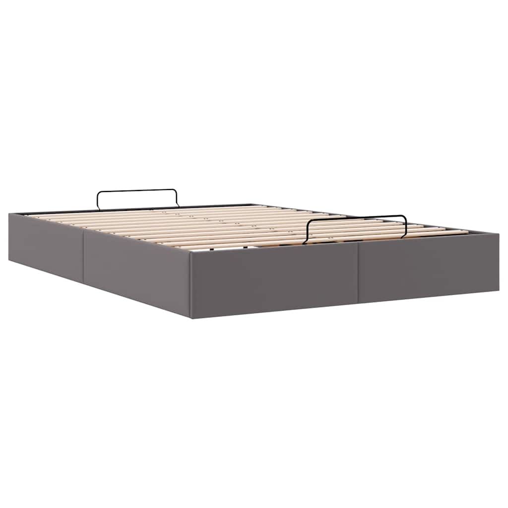 osmannisk sengeramme uden madras 140x190 cm kunstlæder grå