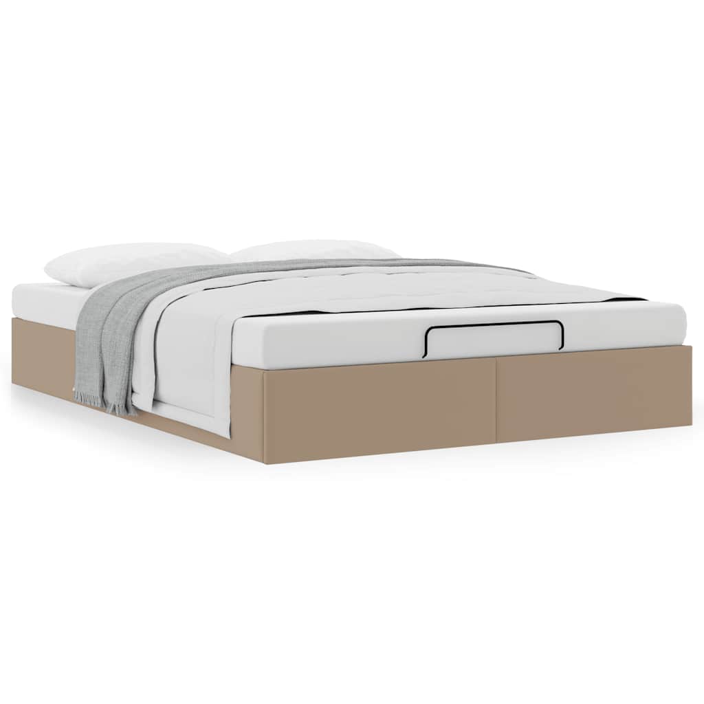 osmannisk sengeramme uden madras 140x190cm kunstlæder cappucino
