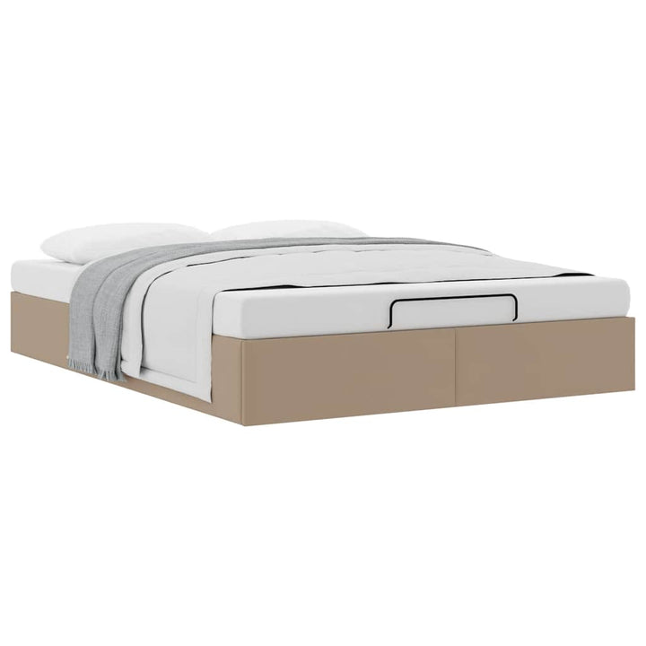 osmannisk sengeramme uden madras 140x190cm kunstlæder cappucino