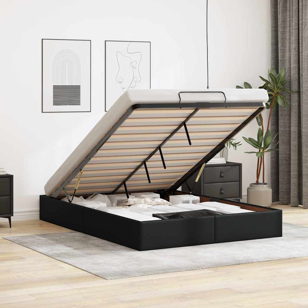 osmannisk sengeramme uden madras 140x200 cm kunstlæder sort
