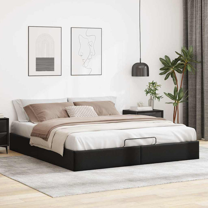 osmannisk sengeramme uden madras 180x200 cm kunstlæder sort