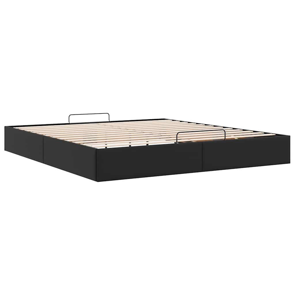 osmannisk sengeramme uden madras 200x200 cm kunstlæder sort