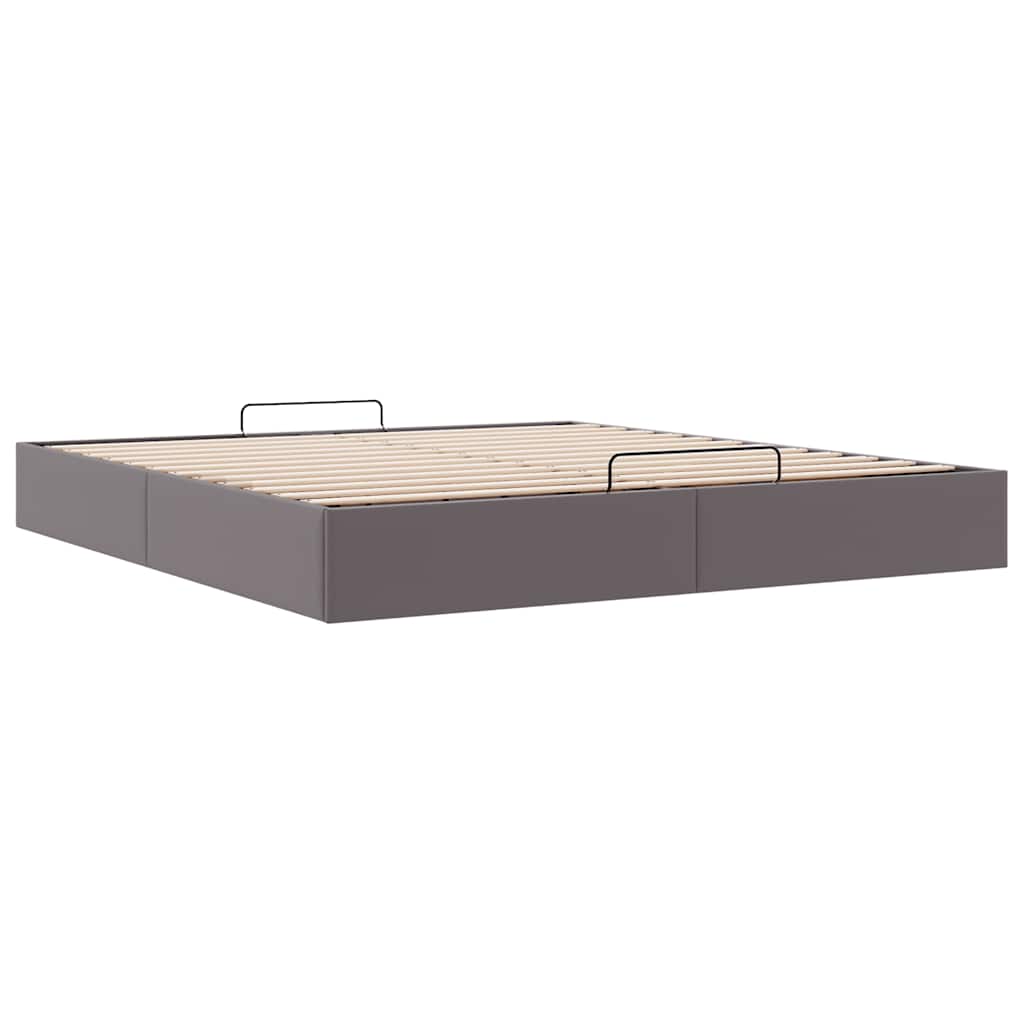 osmannisk sengeramme uden madras 200x200 cm kunstlæder grå