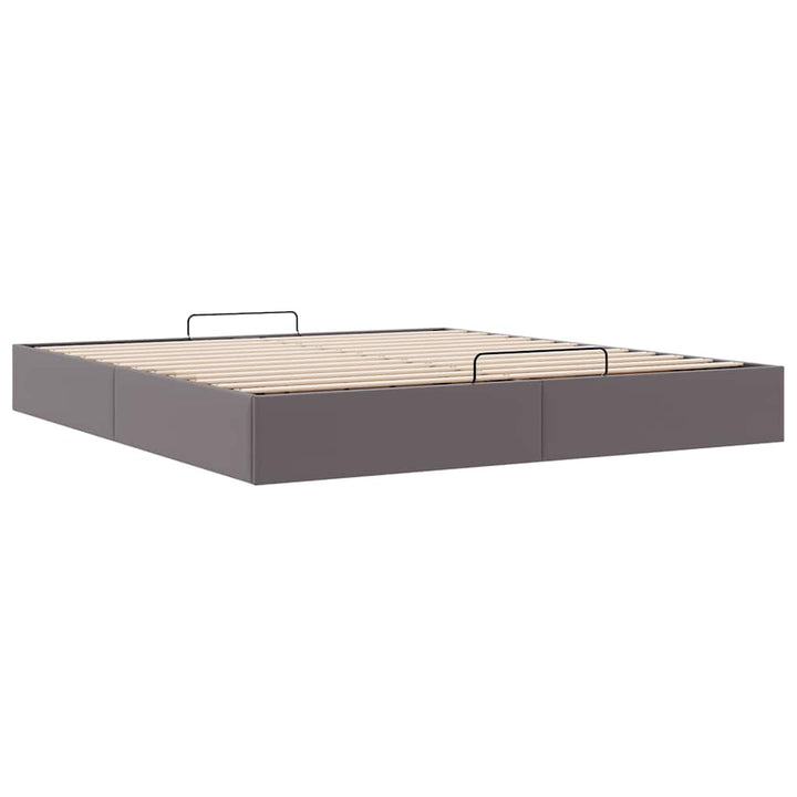 osmannisk sengeramme uden madras 200x200 cm kunstlæder grå