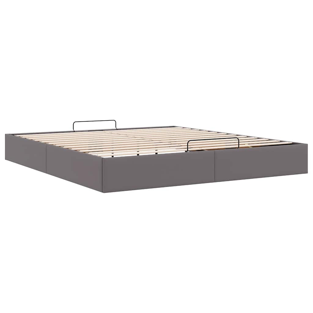 osmannisk sengeramme uden madras 200x200 cm kunstlæder grå