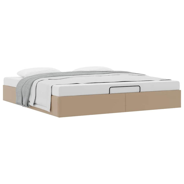 osmannisk sengeramme uden madras 200x200cm kunstlæder cappucino