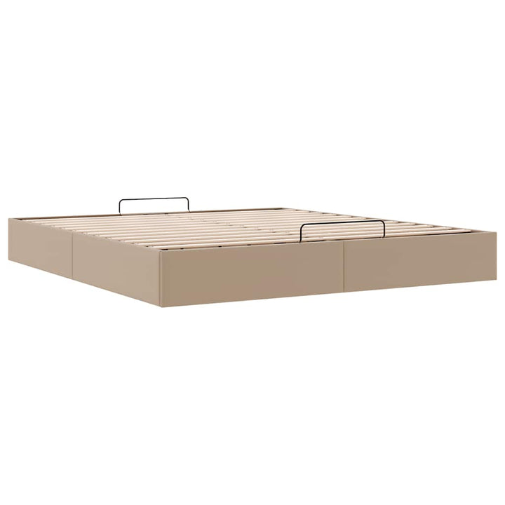 osmannisk sengeramme uden madras 200x200cm kunstlæder cappucino