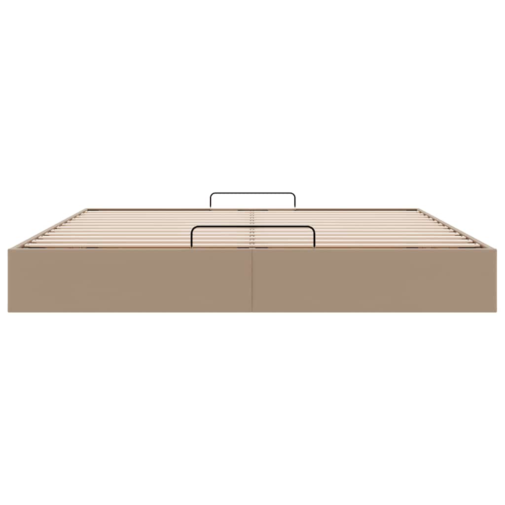 osmannisk sengeramme uden madras 200x200cm kunstlæder cappucino