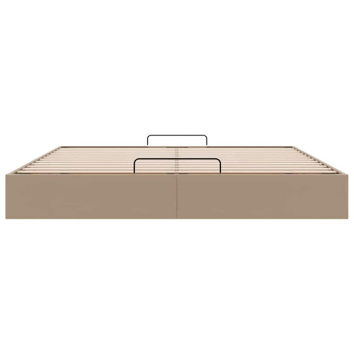 osmannisk sengeramme uden madras 200x200cm kunstlæder cappucino
