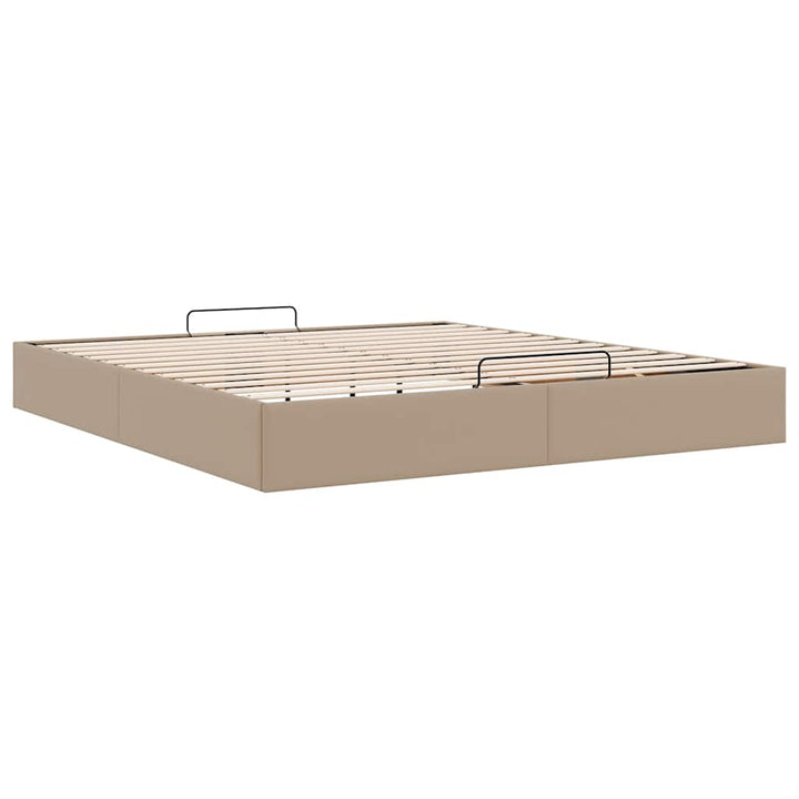 osmannisk sengeramme uden madras 200x200cm kunstlæder cappucino