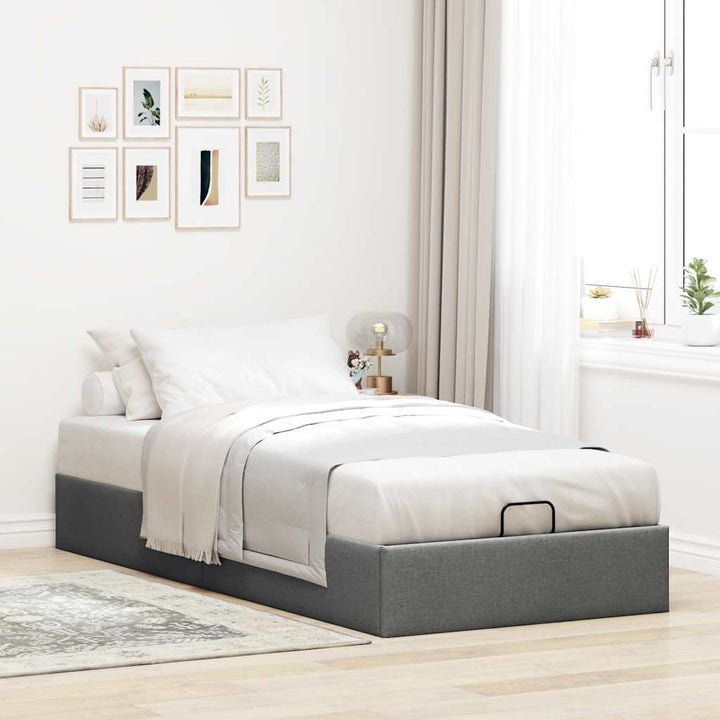 osmannisk sengeramme uden madras 80x200 cm stof mørkegrå