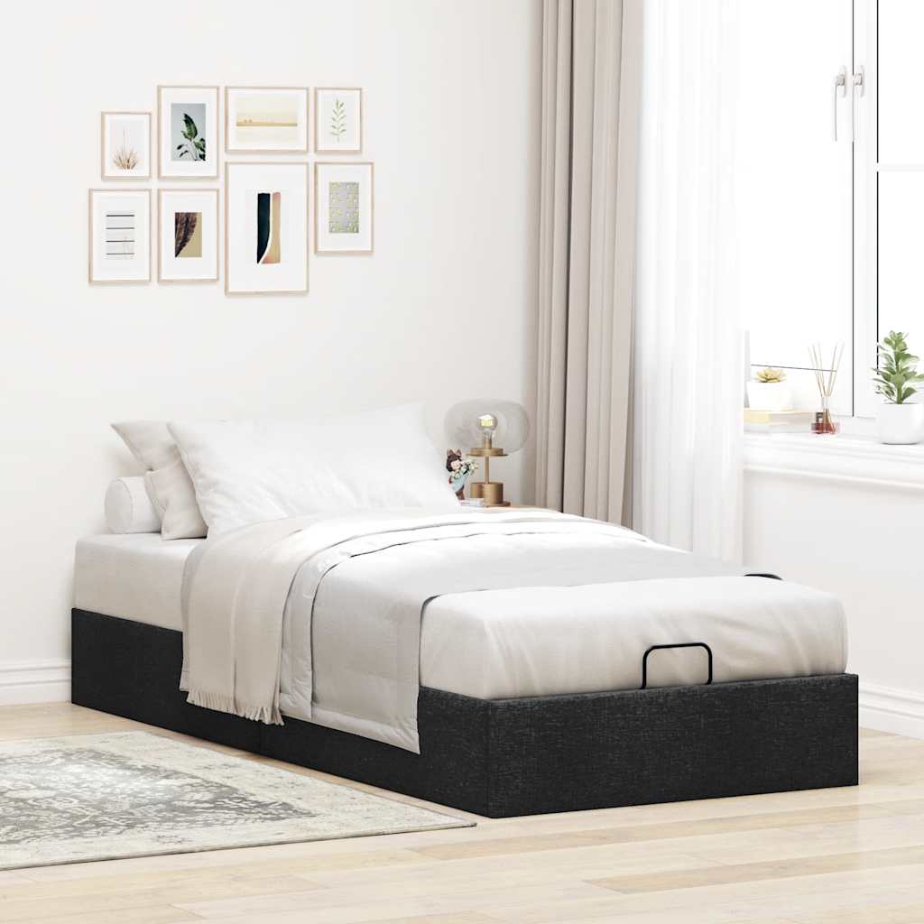 osmannisk sengeramme uden madras 80x200 cm stof sort