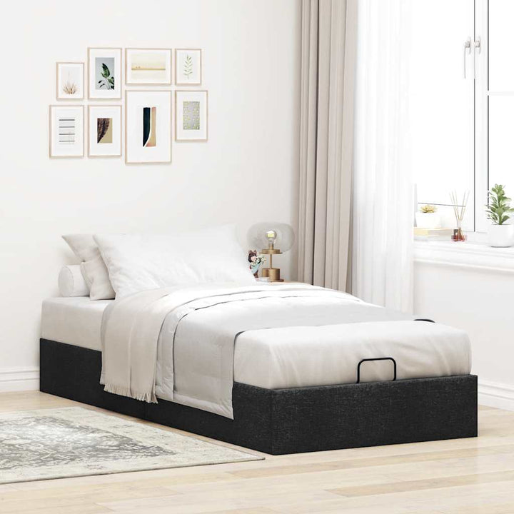 osmannisk sengeramme uden madras 80x200 cm stof sort