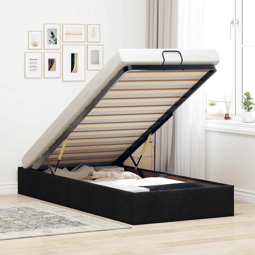 osmannisk sengeramme uden madras 80x200 cm stof sort