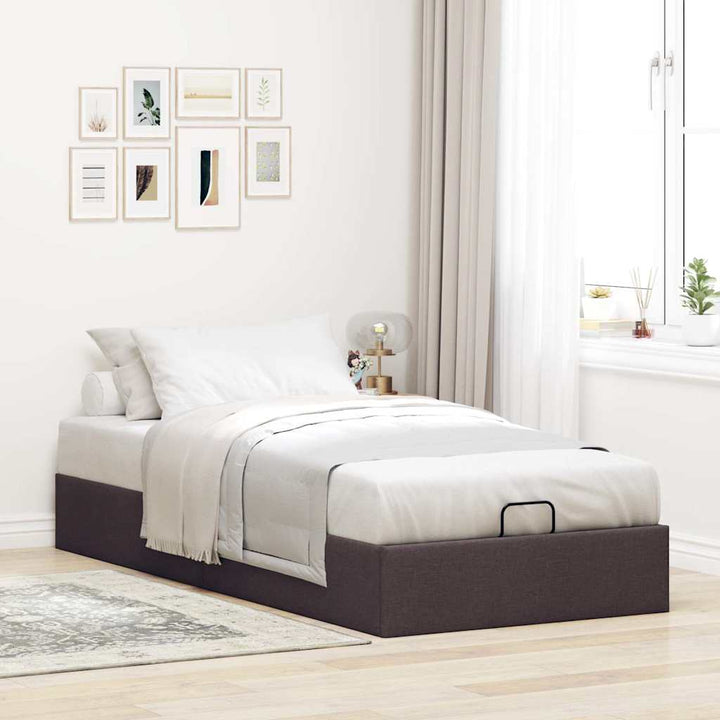 osmannisk sengeramme uden madras 80x200 cm stof mørkebrun