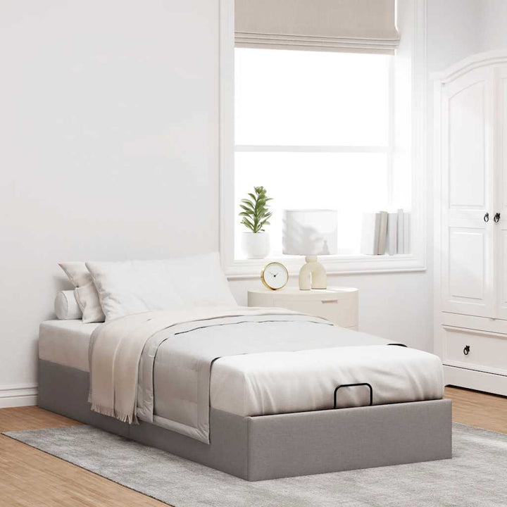 osmannisk sengeramme uden madras 80x200 cm stof gråbrun