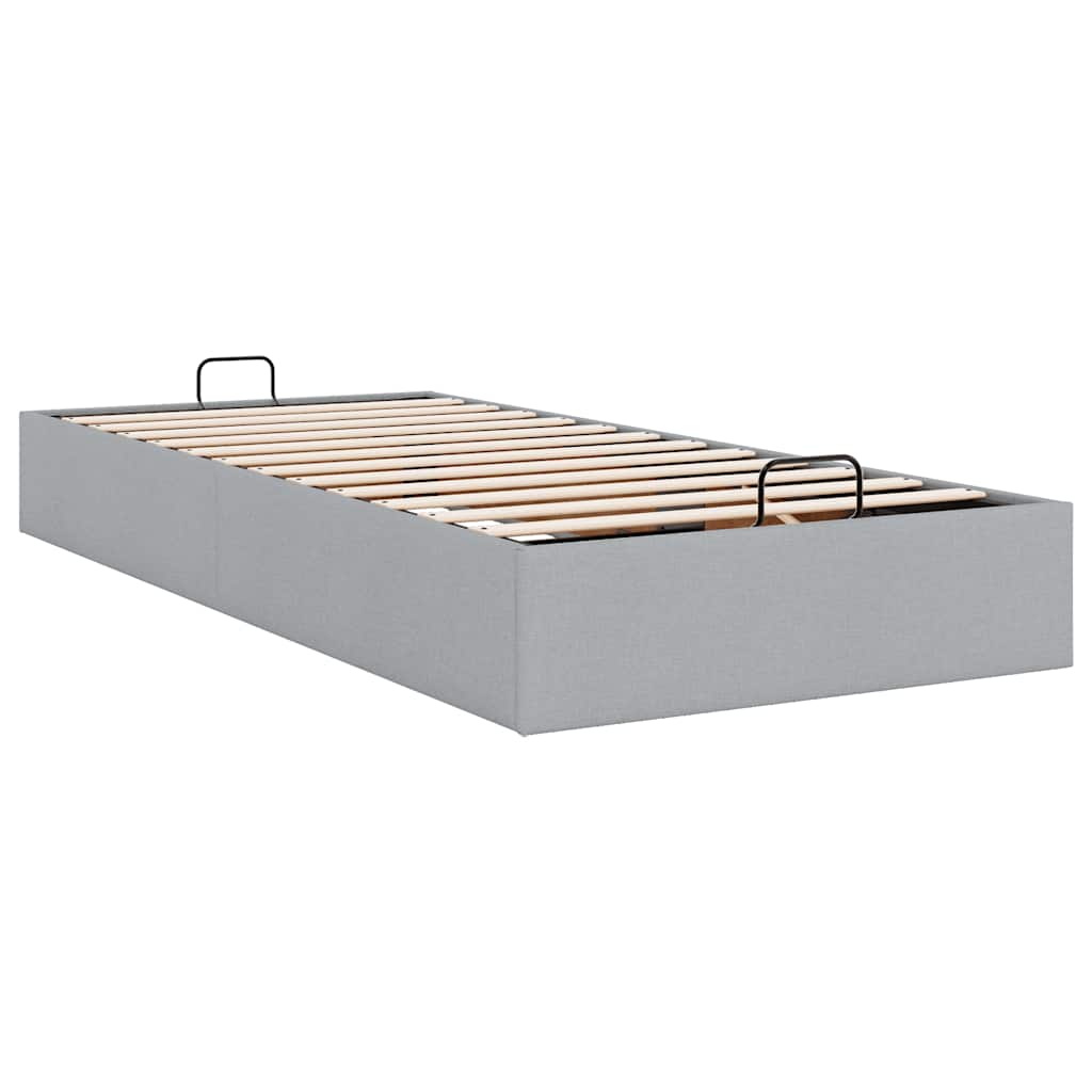 osmannisk sengeramme uden madras 90x190 cm stof lysegrå