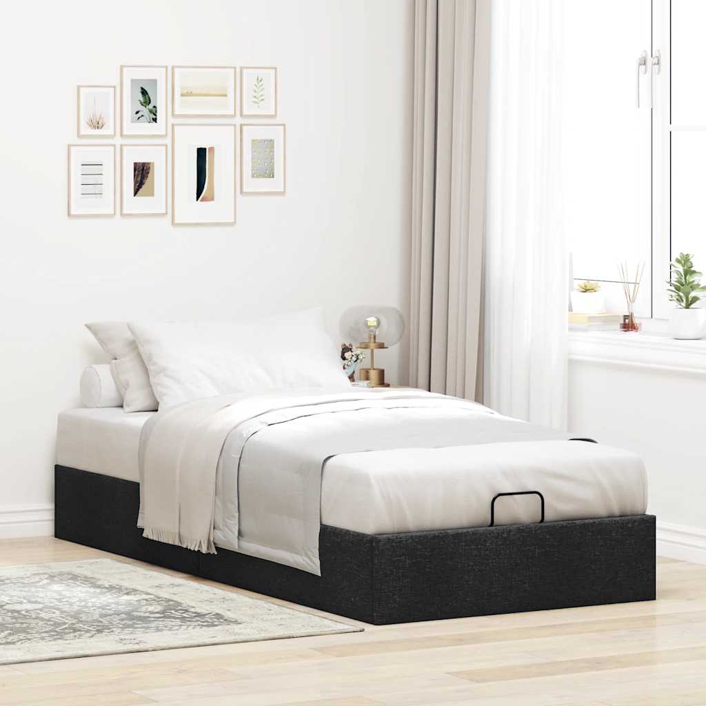 osmannisk sengeramme uden madras 90x190 cm stof sort
