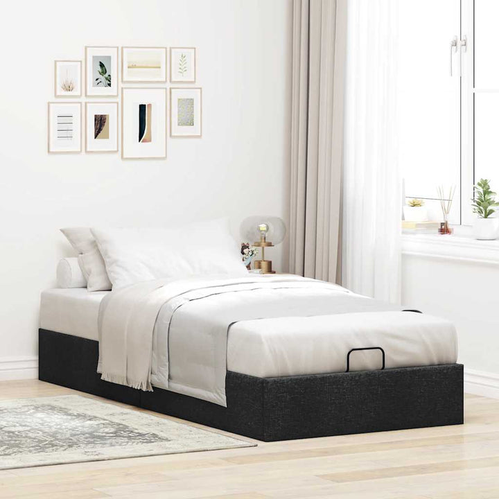 osmannisk sengeramme uden madras 90x190 cm stof sort