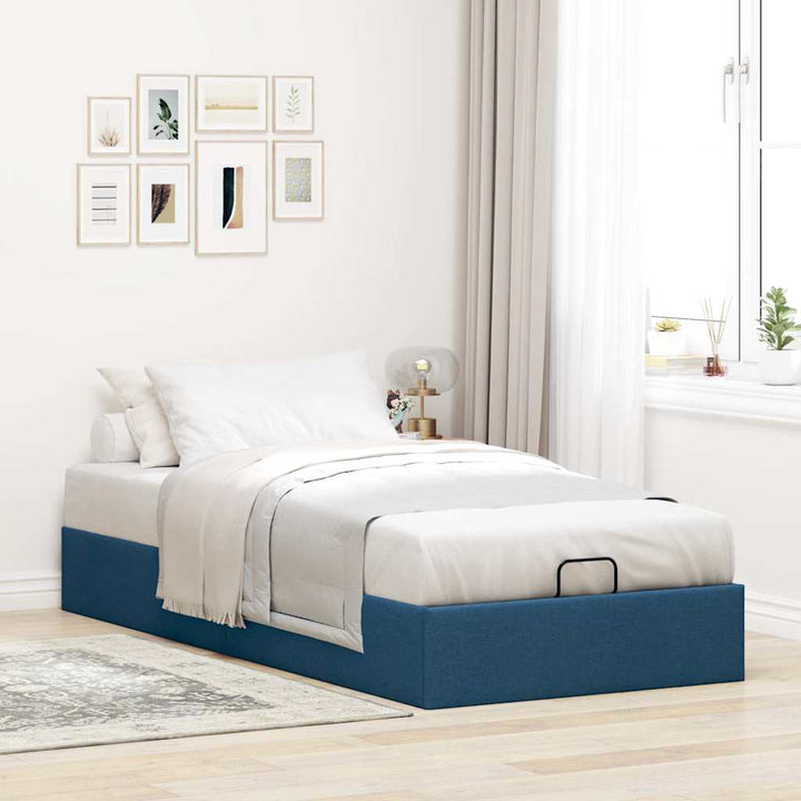 osmannisk sengeramme uden madras 90x190 cm stof blå
