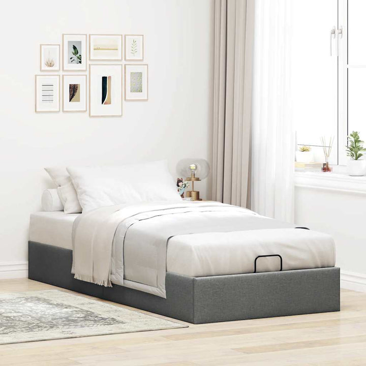 osmannisk sengeramme uden madras 90x200 cm stof mørkegrå