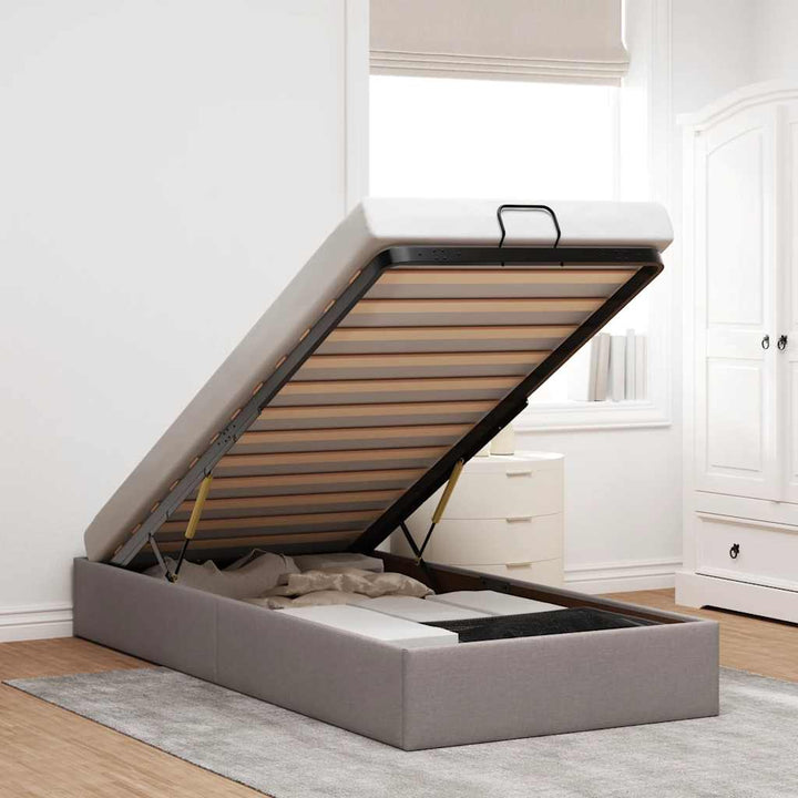 osmannisk sengeramme uden madras 90x200 cm stof gråbrun