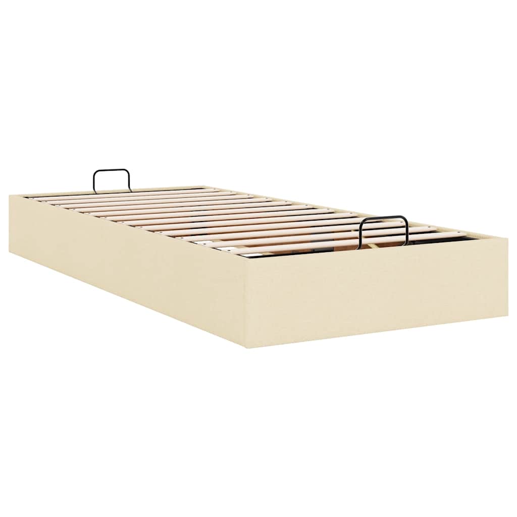 osmannisk sengeramme uden madras 90x200 cm stof cremefarvet
