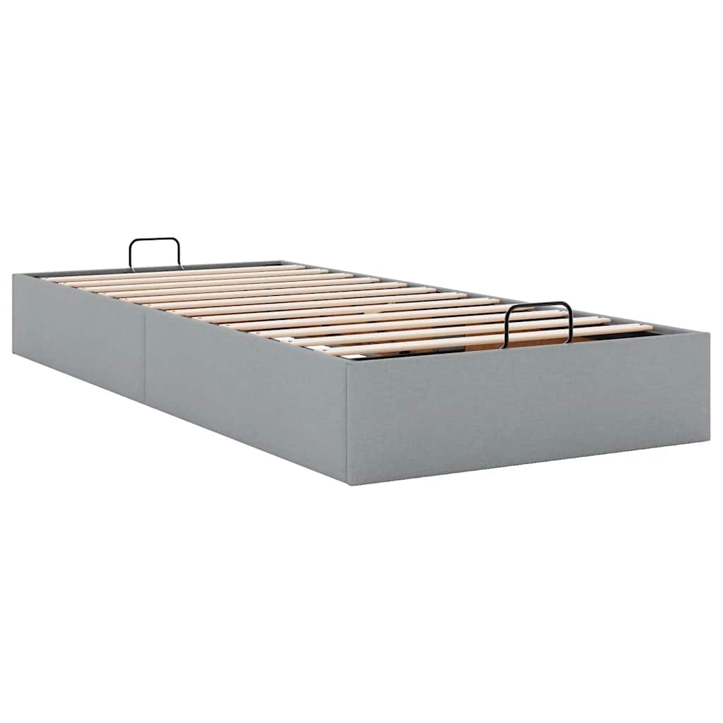 osmannisk sengeramme uden madras 100x200 cm stof lysegrå