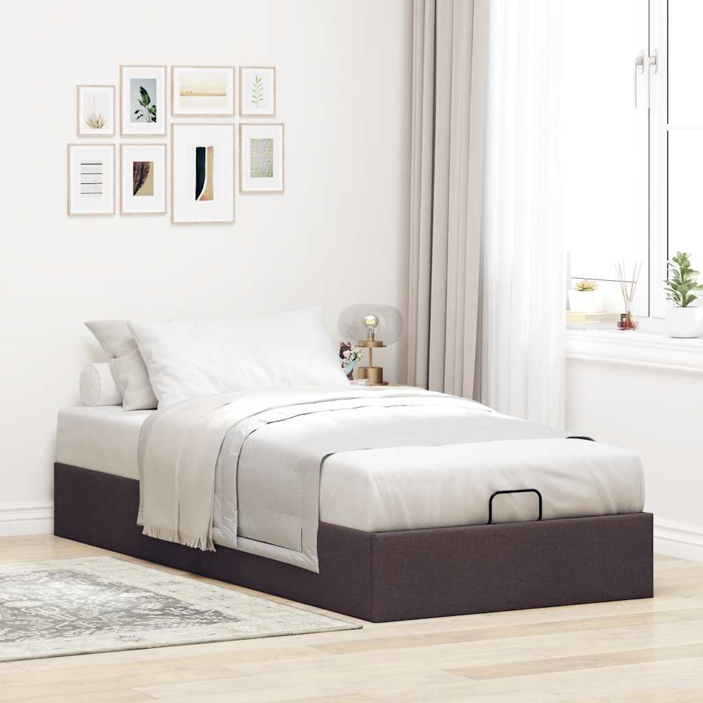osmannisk sengeramme uden madras 100x200 cm stof mørkebrun