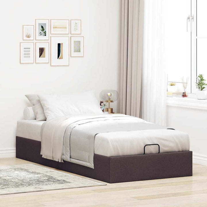 osmannisk sengeramme uden madras 100x200 cm stof mørkebrun