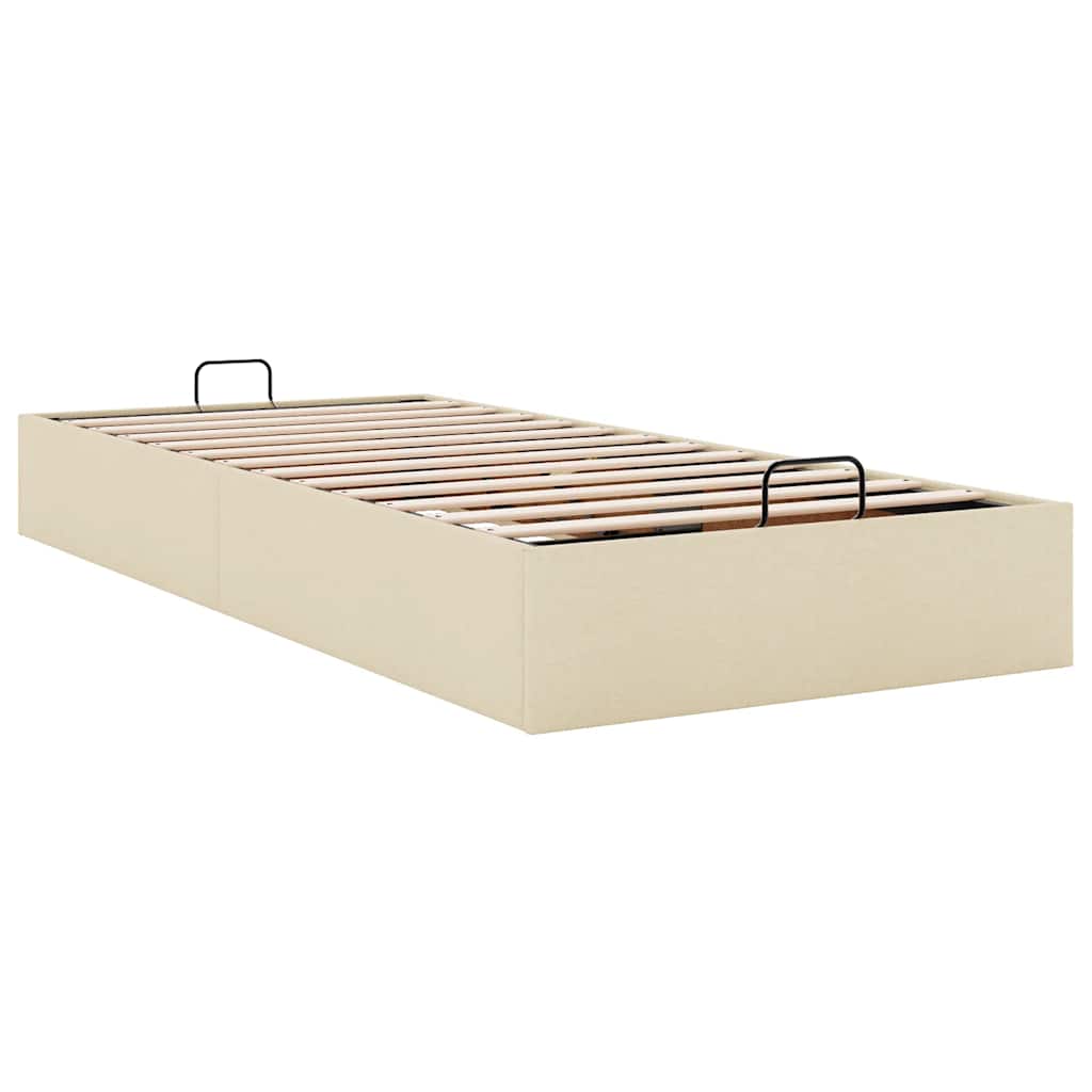 osmannisk sengeramme uden madras 100x200 cm stof cremefarvet