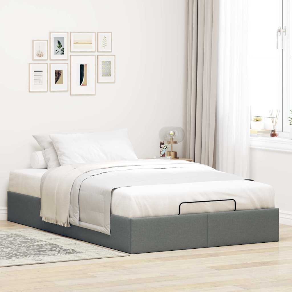 osmannisk sengeramme uden madras 120x190 cm stof mørkegrå