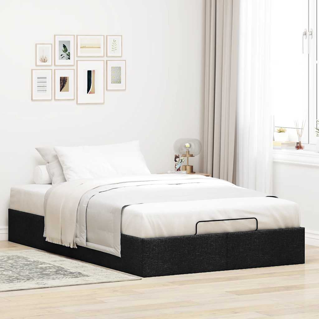 osmannisk sengeramme uden madras 120x190 cm stof sort