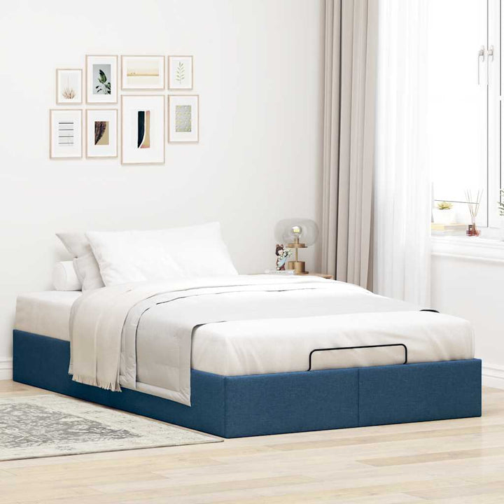 osmannisk sengeramme uden madras 120x190 cm stof blå
