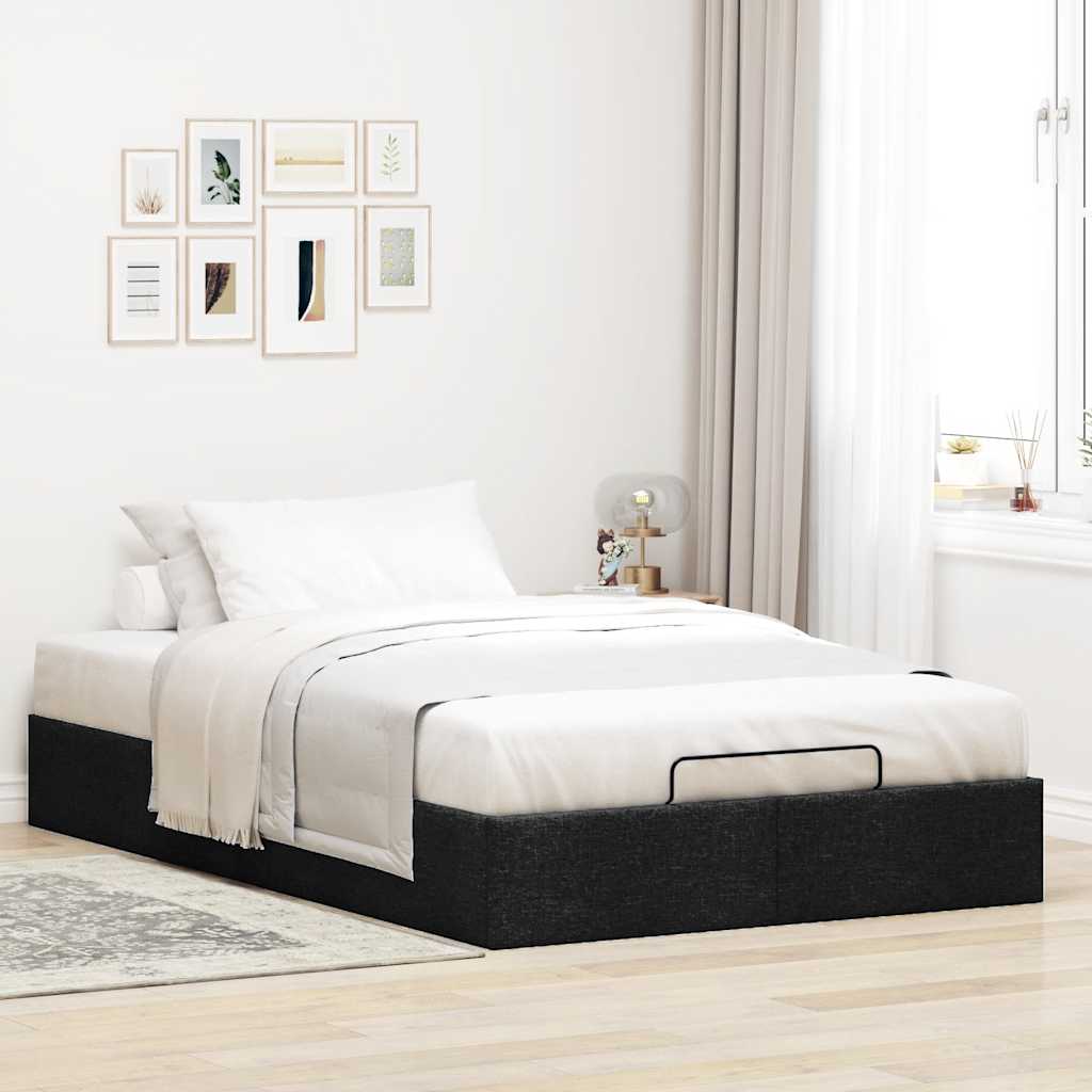 osmannisk sengeramme uden madras 120x200 cm stof sort