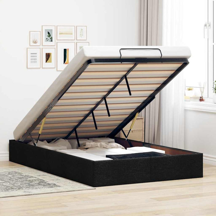 osmannisk sengeramme uden madras 120x200 cm stof sort