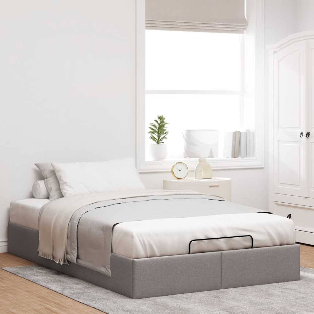 osmannisk sengeramme uden madras 120x200 cm stof gråbrun