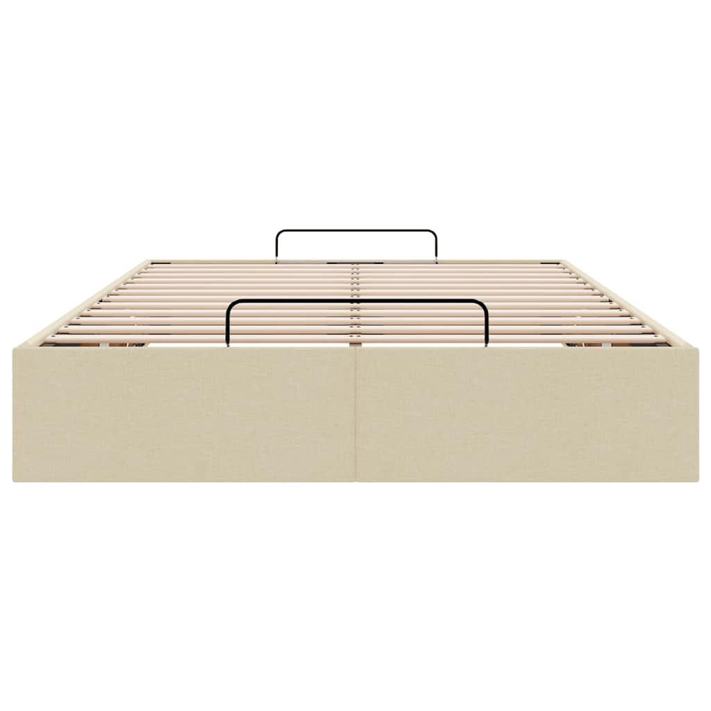 osmannisk sengeramme uden madras 120x200 cm stof cremefarvet