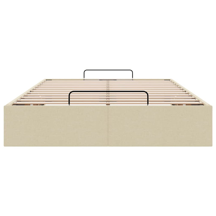 osmannisk sengeramme uden madras 120x200 cm stof cremefarvet