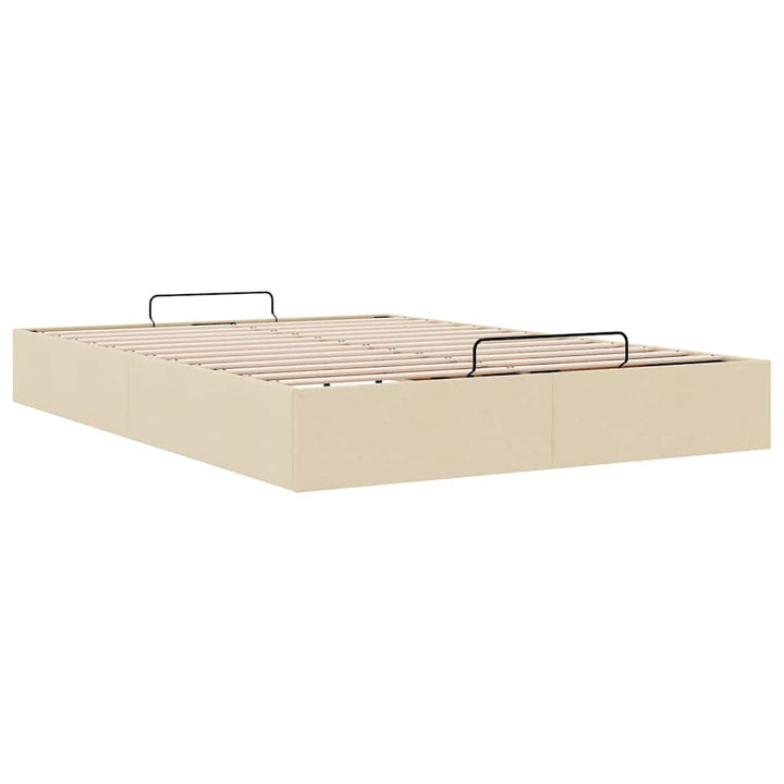 osmannisk sengeramme uden madras 140x190 cm stof cremefarvet