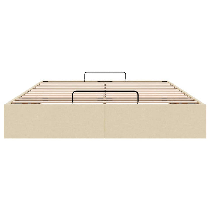 osmannisk sengeramme uden madras 140x190 cm stof cremefarvet
