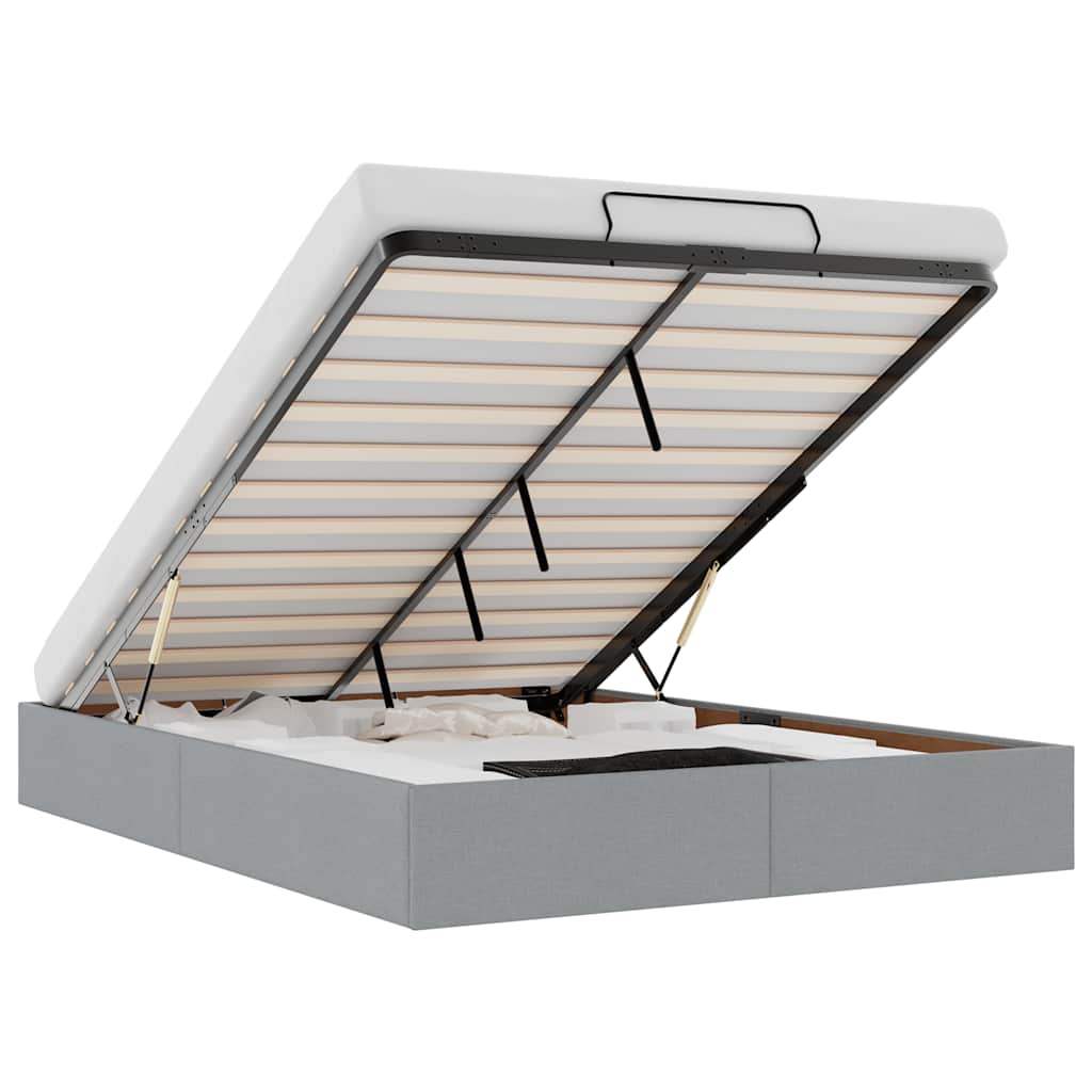 osmannisk sengeramme uden madras 140x200 cm stof lysegrå