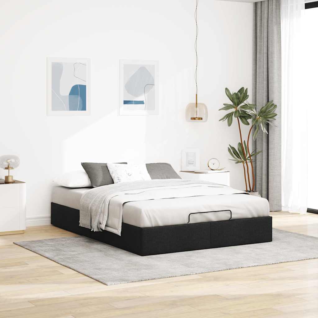 osmannisk sengeramme uden madras 140x200 cm stof sort