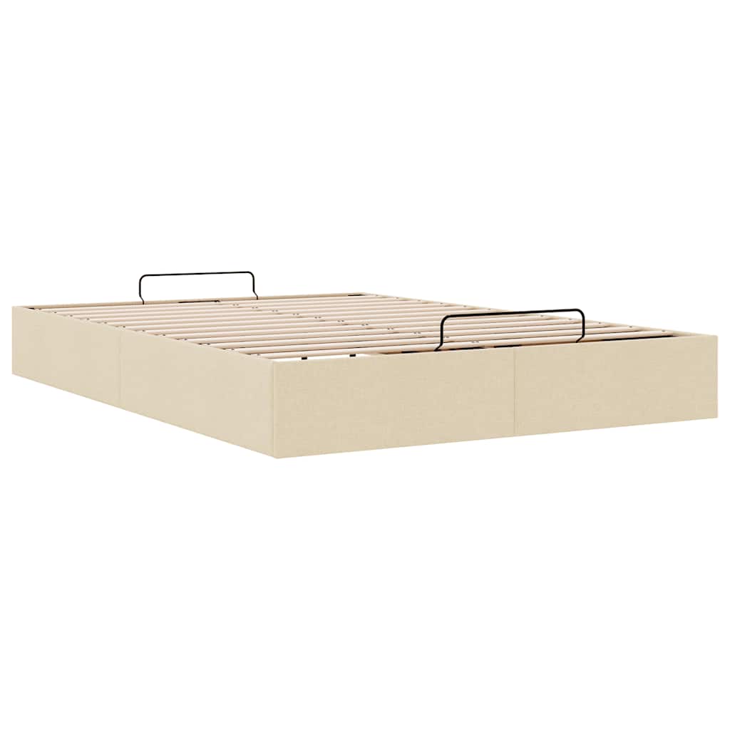 osmannisk sengeramme uden madras 140x200 cm stof cremefarvet