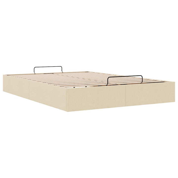 osmannisk sengeramme uden madras 140x200 cm stof cremefarvet