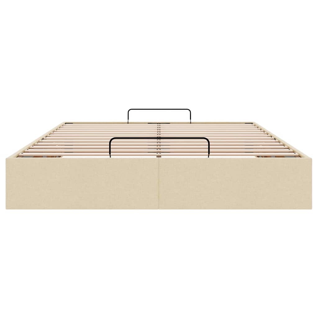 osmannisk sengeramme uden madras 140x200 cm stof cremefarvet